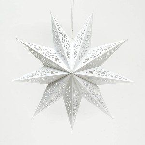 TopComfy Decorative Object Handmade Paper Star Elegant Holiday Decor for Festive Spaces, White, 23.6"*1"*23.6" - 1 of 4