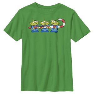 Boy's Toy Story Christmas Candy Cane Alien T-Shirt - 1 of 3