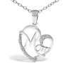 Haus of Brilliance Silver Cursive Mom Heart Diamond Accent Pendant Necklace - 2 of 4