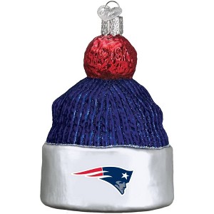Old World Christmas Blown Glass Ornament for Christmas Tree, New England Patriots Beanie - 1 of 3