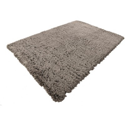 Slate Gray Synthetic Shag Rectangular Indoor Rug 2' x 3'