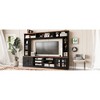 95.5" Entertainment Center with Bookshelves and Tempered Glass Doors, Sideboard Cabinet with Adjustable Shelves, and Anti-tip Device - 3 of 4