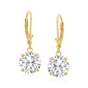Ross-Simons 6.25 ct. t.w. CZ Drop Earrings in 18kt Gold Over Sterling - 1 of 3