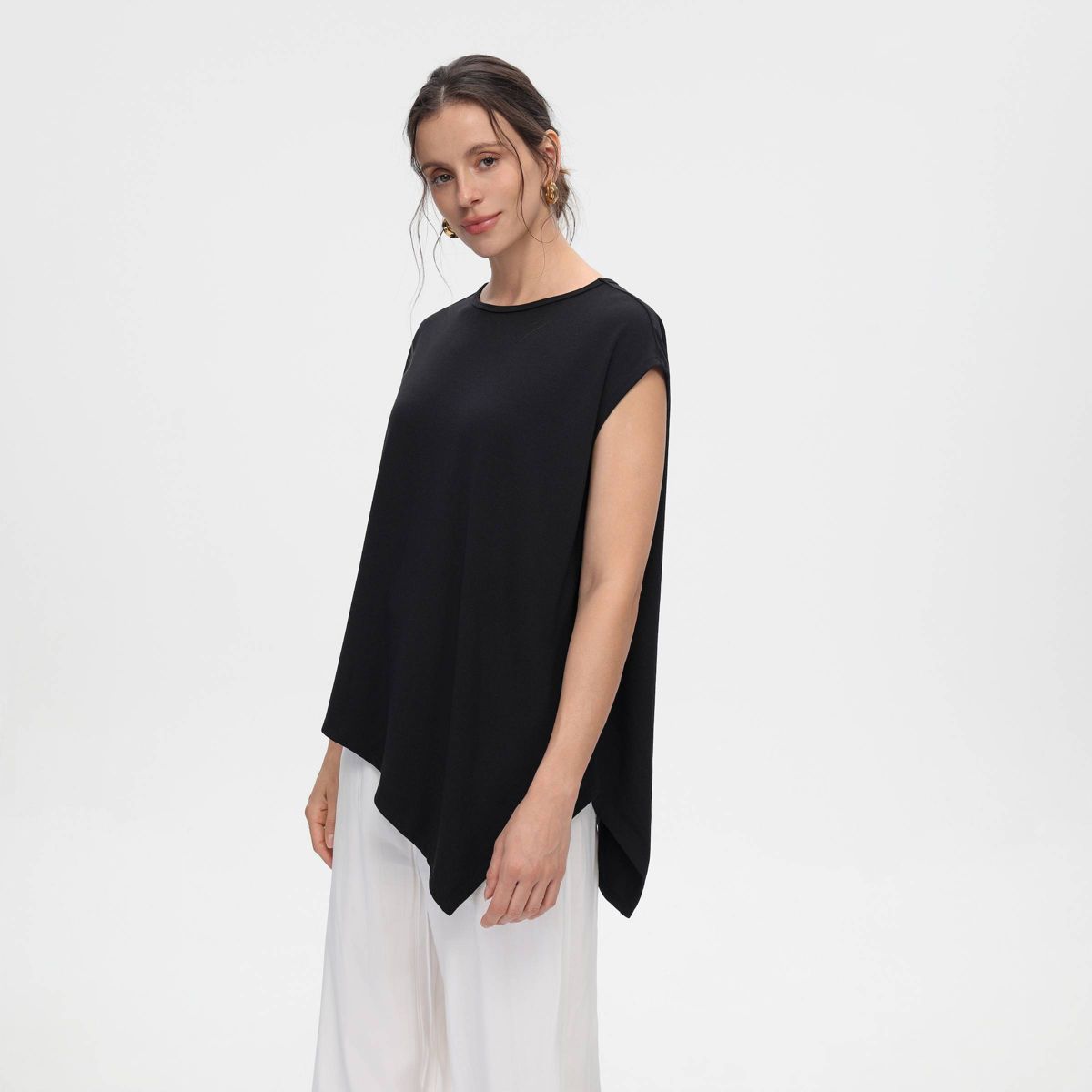 Women's Cap Sleeve Asymmetrical Knit Top - A New Day™ - thumbnail 5