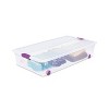 Sterilite 60qt Clear View Underbed Storage Bin with Latch Purple - 4 of 4