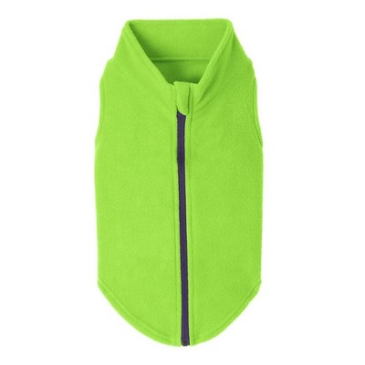 Gooby Zip Up Fleece Dog Sweater Lime, 3X