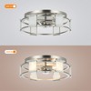 Parrot Uncle 15" Modern Silver 3-Light Flush Mount Ceiling Light - 4 of 4