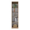 INFURNIC Decorative Bookshelf Compact 5 Shelf Slim Profile Modern Storage for Small Spaces, Brown, 11.77"*17.72"*71.1" - 3 of 4