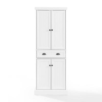 White Beadboard Pantry with Adjustable Shelves