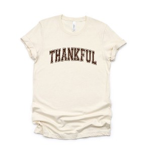 Simply Sage Market Women's Thankful Varsity Short Sleeve Graphic Tee - 1 of 4
