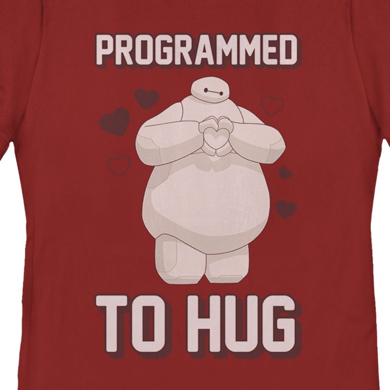 Women's Big Hero 6 Valentine Baymax Programmed to Hug T-Shirt, 2 of 5
