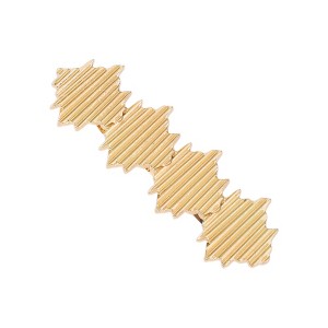 Unique Bargains Fashion Argyle Hair Clips Gold Tone 1 Pc - 1 of 4