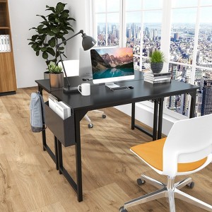 Sevobal Desks Game Computer Desk, Home Office Desk, Desk For Studying, Writing, Working , Gaming, Modern Simple, Black, 63"*26"*29.8" - 1 of 4