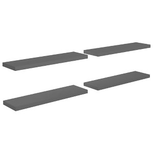 vidaXL Floating Wall Shelves 4 pcs High Gloss Gray 35.4"x9.3"x1.5" MDF - 1 of 1