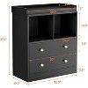 Baby Changing Table with Pad, 2 Drawers and 2 Open Compartments for Nursery Room with Modern Diaper Changing Station, Bedroom, Kids Room - 2 of 4