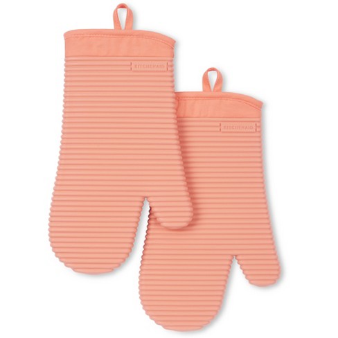 Kitchenaid 2pk Silicone Ribbed Oven Mitts : Target