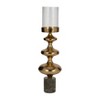Metal Pillar Candle Holder with Glass Hurricane - Glam Style Candle Stand - Marble Base for Home, Office, Living Room & Bedroom - 2 of 4