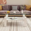 Rectangle Coffee Table, Tempered Glass Tabletop with MDF Layer, Black Iron Leg Modern Table, for Living Room - 3 of 4
