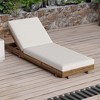 Acacia Wood Outdoor Reclining Lounge Chair  with Water-Resistant Cushions - 3 of 4