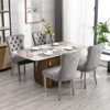 KTMBDW Velvet Dining Chairs Set of 2, Upholstered High-end Tufted Dining Room Chair with Nailhead Trim Stainless Steel Plating Legs - 3 of 4