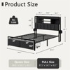 Bed Frames Bedroom Furniture Sets with Upholstered Storage Headboard & Outlets, LED Lights Standard Bed con Cajones, Niose Free - 2 of 3