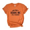 Simply Sage Market You Don't Scare Me I'm A Teacher Short Sleeve Tee - L - Orange - 2 of 4