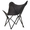 vidaXL - Black Foldable Butterfly Chair, Ergonomically Designed with Genuine Leather Seat and Durable Powder-Coated Iron Frame - 4 of 4