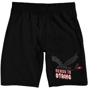 How To Train Your Dragon Toothless Ready To Strike Adult Black Sleep Pajama Shorts - 1 of 2