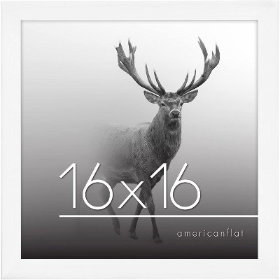Americanflat 16 x 16 Poster Frame in White with Polished Plexiglass - Horizontal and Vertical Formats with Included Hanging Hardware