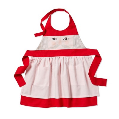 tagltd Nutcracker Themed Pink with Red Trim Cotton Child Sized Apron with Pocket