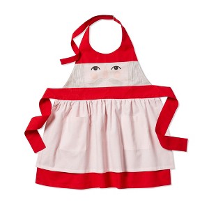 tagltd Nutcracker Themed Pink with Red Trim Cotton Child Sized Apron with Pocket - 1 of 2
