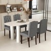Costway Wooden Dining Chair Set of 4 with Rubber Wood Legs Padded Seat S Springs, Kitchen Beige/Gray - 4 of 4