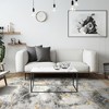 Washable Area Rug Contemporary Abstract Rug for Bedroom with Non Slip Backing Low Pile Soft Marble Printed Floor Carpet - 2 of 4