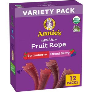 Annie's Organic Bunny Fruit Rope Berry Strawberry - 8.04oz/12ct - 1 of 4