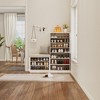 7+3 Compartment Shoe Storage Cabinet with Bench, Adjustable Shelves, Soft Cushion Entryway Furniture-- Frevyn - 4 of 4
