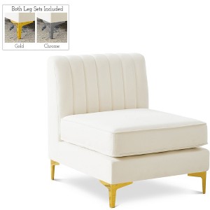 Meridian Furniture,Alina Velvet Armless Chair - 1 of 4