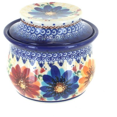 Kook Butter Keeper Dish, Ceramic Crock With Lid, For Soft Butter