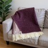 HomeRoots 55" X 70" Plum And White Cotton Blend Woven Chevron Plush Throw Blanket with Fringe - 2 of 4