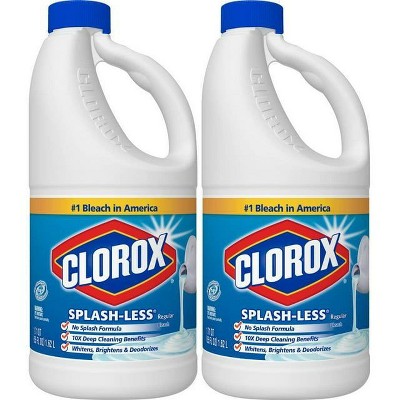 Clorox Splash-Less Bleach, Regular 55 fl oz Each Bottle - 2 Pack