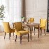 NicBex Set of 2 Retro Fabric Dining Chairs with Thick Cushions & Bronze Nailheads, Solid Wood Legs Comfy Kitchen Side Chairs - 3 of 4