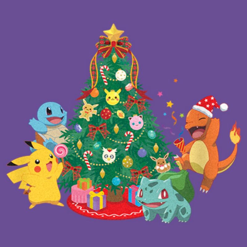Women's Pokemon Christmas Tree Characters Racerback Tank Top, 2 of 5