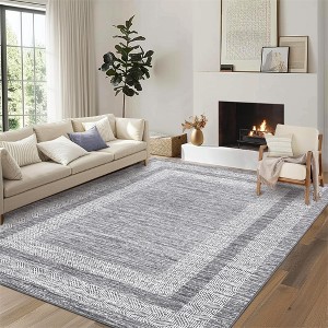 Modern Machine Washable Area Rug Ultra Thin Stain Resistant Non Shedding Non Slip Pet Friendly Floor Rug for Living Room Bedroom - 1 of 4