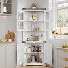 67" Tall Corner Storage Cabinet, Farmhouse Corner Hutch Display Cabinet with Glass Doors, Wooden Storage Organizer - 2 of 4
