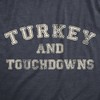 Mens Turkey And Touchdowns T Shirt Funny Thanksgiving Dinner Football Lovers Tee For Guys - Crazy Dog Men's T Shirt - 2 of 4