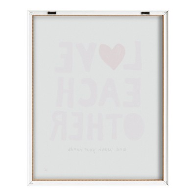 Love Each Other Red and Pink Framed Glass Motivational Poster