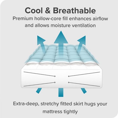 King Size White Down Alternative Pillow-Top Mattress Pad