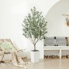 DR.Planzen 72" Artificial Olive Tree - 6FT UV Resistant Fake Plant with 15.7" Tall Planter Planter for Indoor House Plants & Tall Floor Decor - 2 of 4