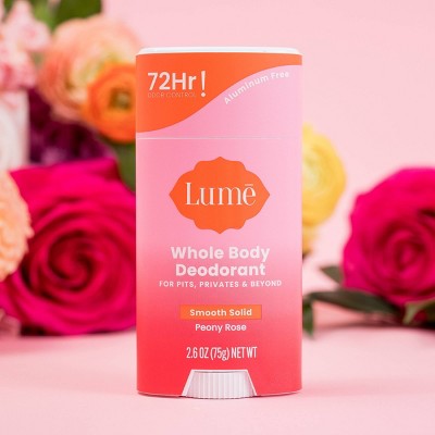 Lume Whole Body Women&#8217;s Deodorant - Smooth Solid Stick - Aluminum Free  - Peony Rose Scent - 2.6oz_8