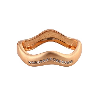 SOHI Women's Brass Gold The Onda Bangle Bracelet