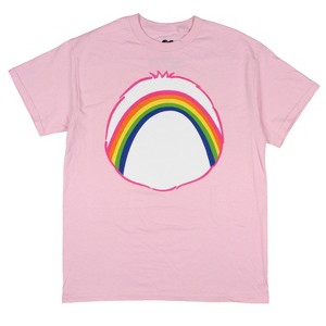 Care Bears Men's Cheer Bear Belly Badge Adult Short Sleeve T-Shirt - 1 of 3